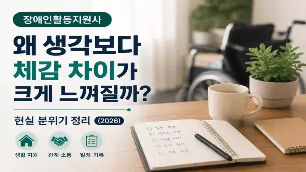 장애인활동지원사 역할과 생활 지원 흐름을 떠올리게 하는 활동지원 이미지