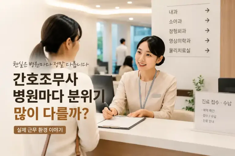 간호조무사 병원별 근무 환경과 업무 분위기를 떠올리게 하는 병원 업무 이미지