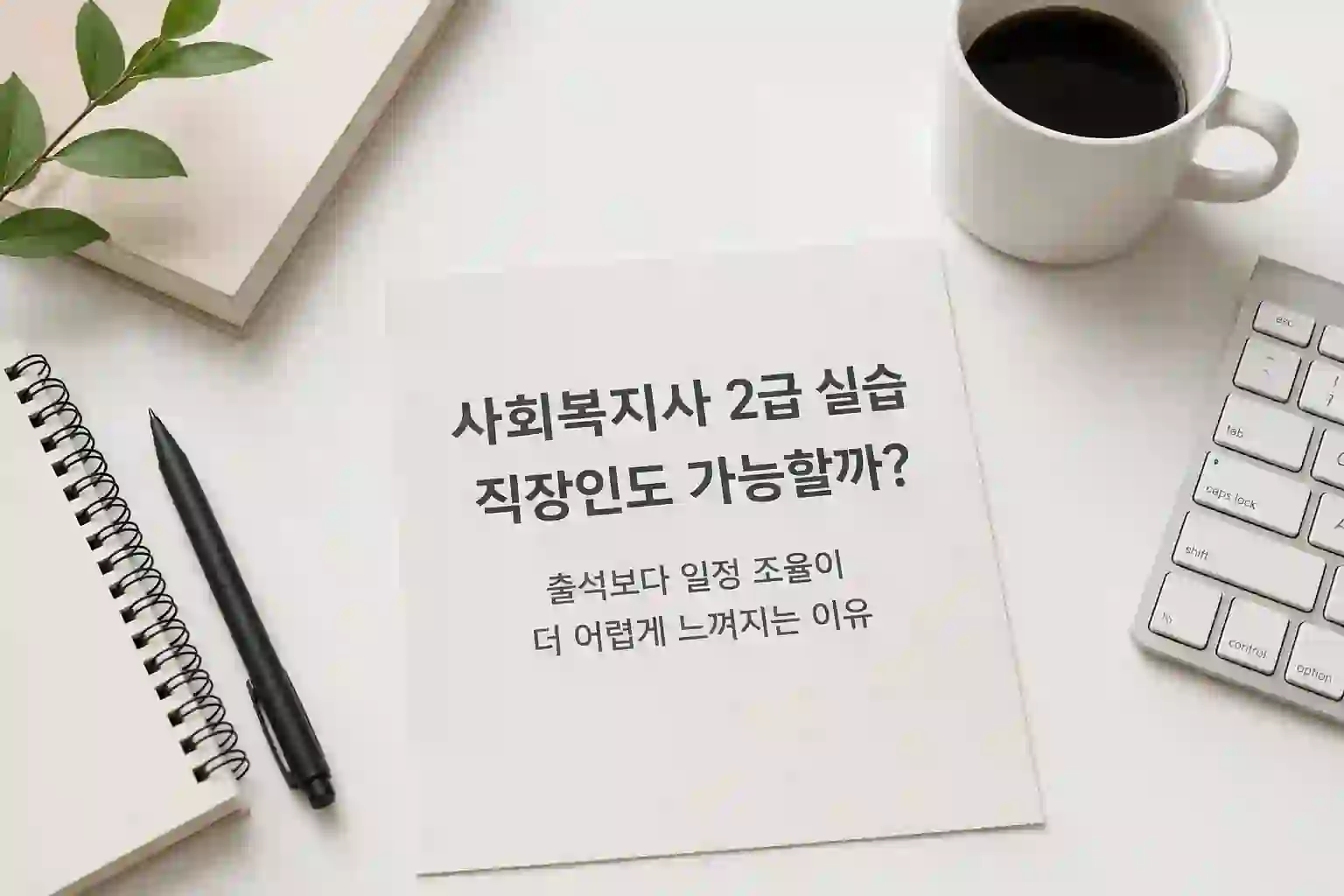 사회복지사 2급 실습 | 직장인도 가능할까? 출석보다 일정 조율이 더 어렵게 느껴지는 이유 (2026) 1 사회복지사 2급 실습의 일정 조율, 시간 확보, 직장인 실습 분위기를 설명하는 대표 이미지