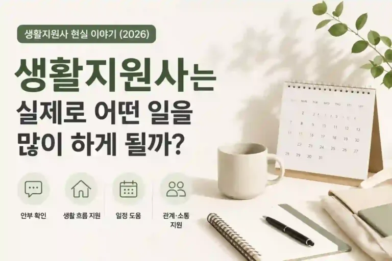 생활지원사 현실 업무 분위기와 실제 생활 흐름 지원 관련 이미지