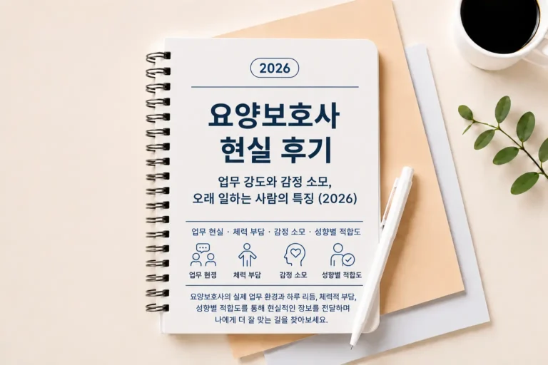 요양보호사 현실 후기|업무 강도와 감정 소모, 오래 일하는 사람의 특징 (2026) 2 요양보호사 현실 후기와 업무 강도, 감정 소모, 오래 일하는 사람의 특징을 정리한 정보 이미지