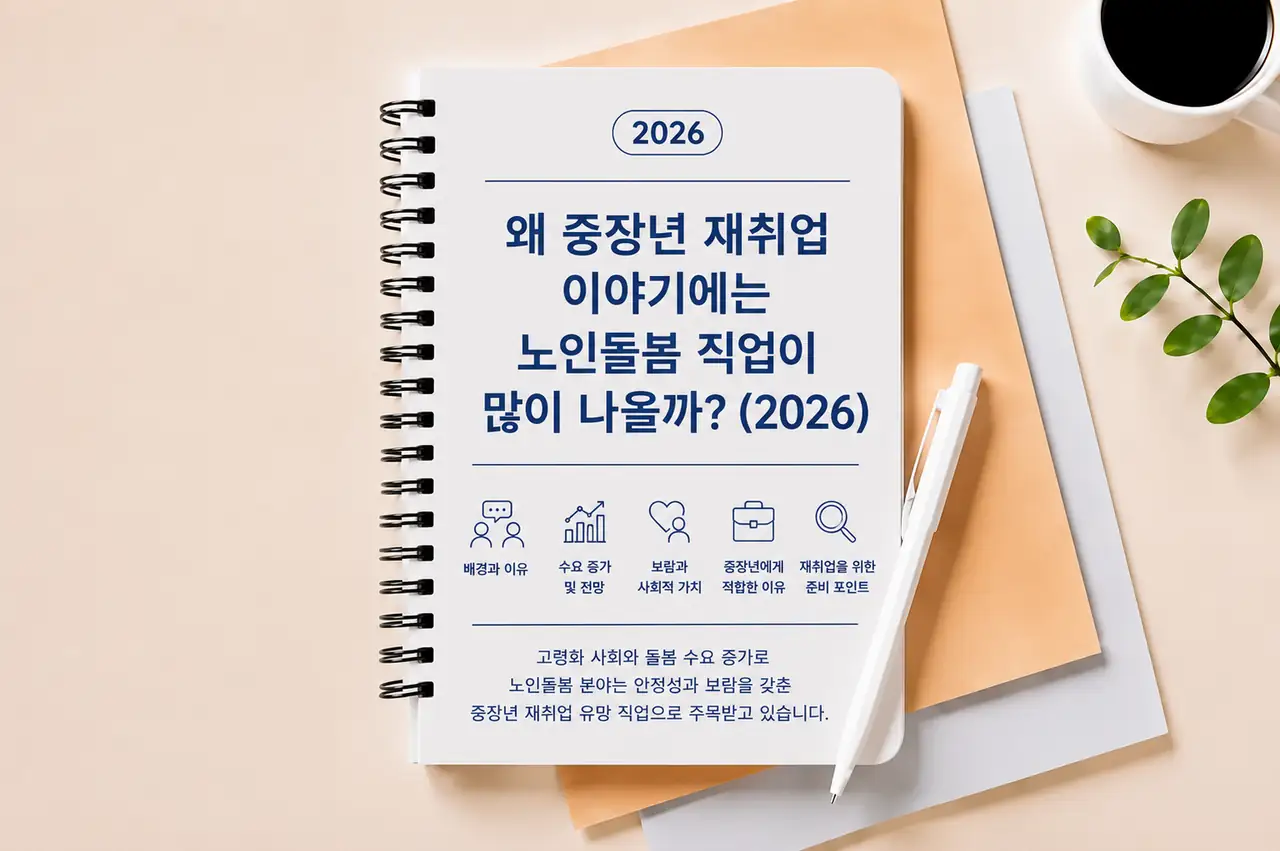 노인돌봄 직업과 중장년 재취업 분야를 정리한 커리어 정보 이미지