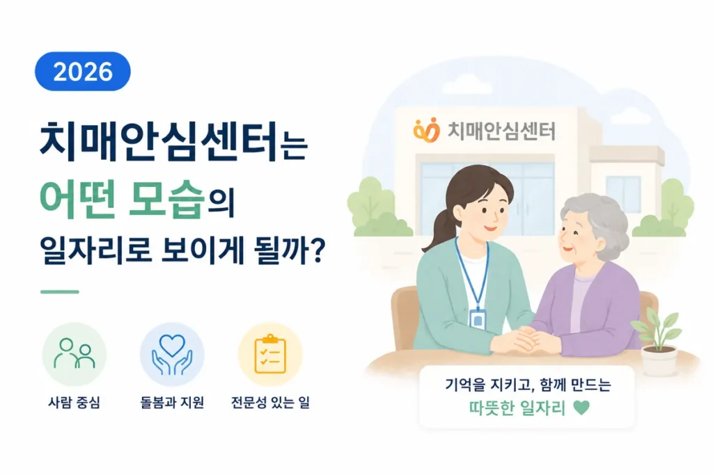 치매안심센터는 어떤 모습의 일자리로 보이게 될까? (2026) 1 치매안심센터 예방 프로그램과 상담 지원 업무