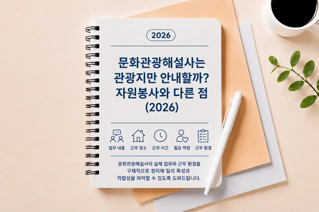 문화관광해설사 하는 일과 자원봉사 차이를 소개하는 정보 이미지
