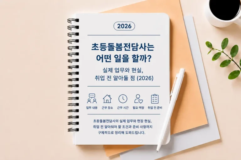 초등돌봄전담사는 어떤 일을 할까?|실제 업무와 현실, 취업 전 알아둘 점 (2026) 2 초등돌봄전담사 하는일