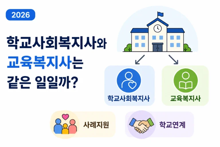 학교 현장에서 학생 지원 업무를 담당하는 학교사회복지사와 교육복지사