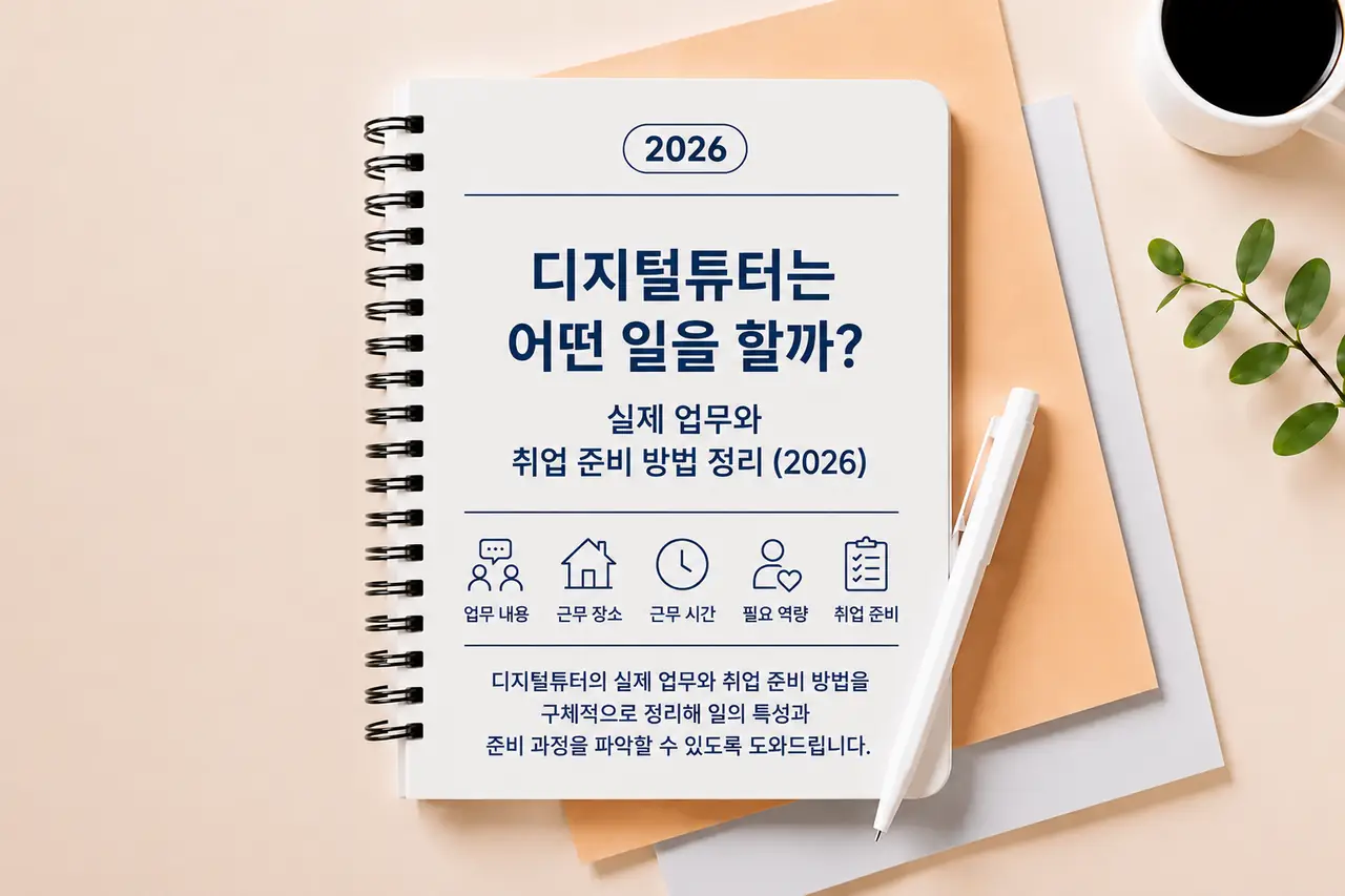 디지털튜터는 어떤 일을 할까?|실제 업무와 취업 준비 방법 정리 (2026) 1 2026 디지털튜터의 실제 업무와 근무기관, 취업 정보를 정리한 대표 이미지