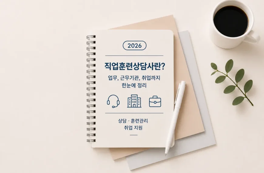 직업훈련상담사 업무와 취업지원 직무를 소개하는 대표 이미지