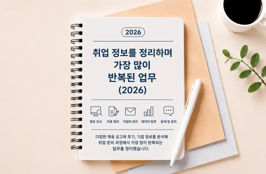취업 정보를 정리하며 가장 많이 반복된 업무를 취업노트 형식으로 정리한 메인이미지