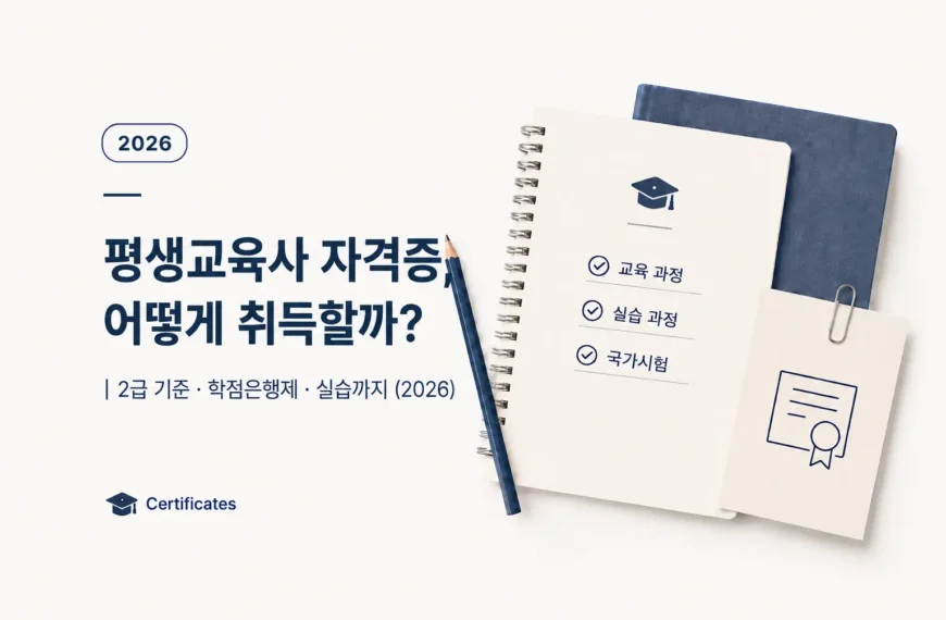 평생교육사 2급 취득 방법과 학점은행제, 실습, 자격 발급 절차를 안내하는 대표이미지 (2026)